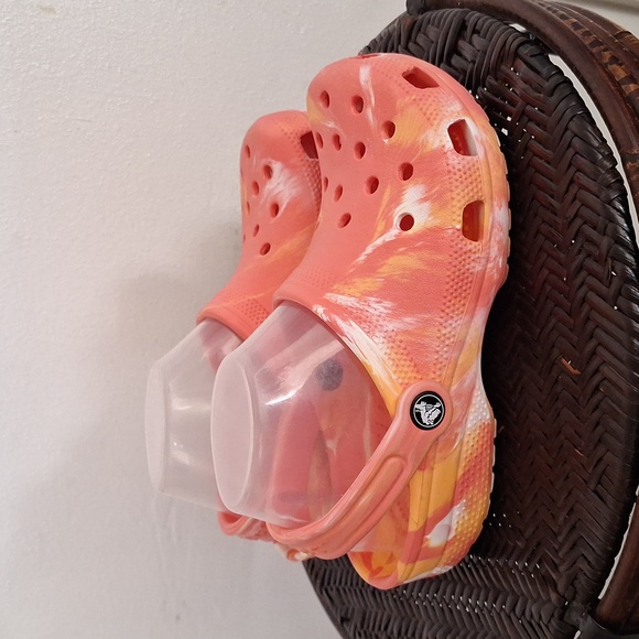 Crocs Classic Clog Orange Marble Women Size  7 - Picture 1 of 8